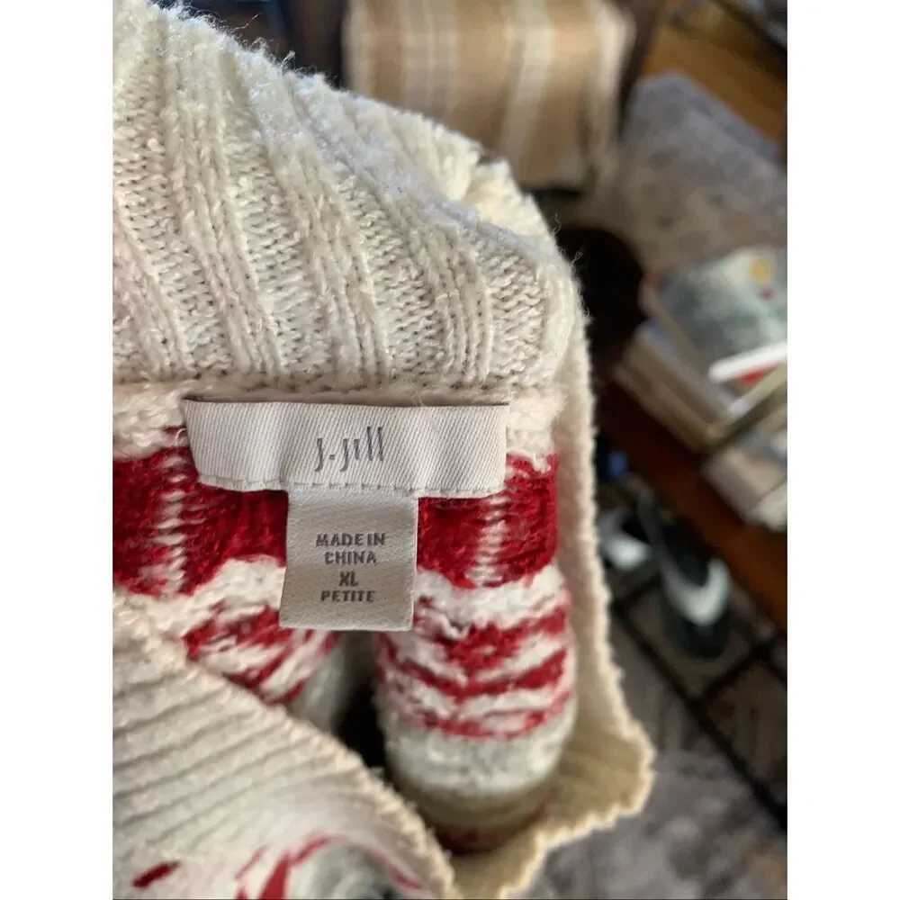 J JILL Black Fair isle Sweater
